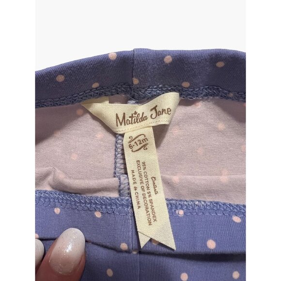 Matilda Jane Leggings Purple Polka Dot Infant Girls Size 6-12 months New without - Picture 3 of 4
